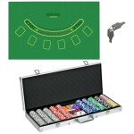 Mallette pro de poker verrouillable coffret pro poker 500 jetons 2 jeux cartes 5 ds 3 boutons 2 cls ...