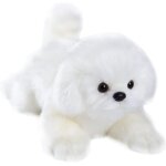 Maltese stuffed animal simulation dog - realistic&lifelike soft handmade lying dog plush toy puppy - ...