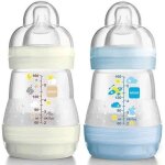 Mam biberon anti - colique, 160 ml, 0 + mois, tétine débit 1, lot de 2, couleurs aléatoires Mam biberon anti - colique, 160 ml, 0 + mois, tétine débit 1, lot de 2, couleurs aléatoires