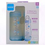 Mam biberon anti - colique - 260ml - 0 a 6 mois - tétine débit 2 - lot de 2 - aléatoire (bleu - vert) ... Mam biberon anti - colique - 260ml - 0 a 6 mois - tétine débit 2 - lot de 2 - aléatoire (bleu - vert) ...
