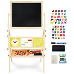 Mamabrum tableau enfant en bois double face magntique & tableau noir 98x 45x42cm - chevalet avec boulier ...