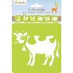 Avenue mandari set de 6 pochoirs enfants, animaux de la ferme