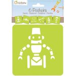 Avenue mandari set 6 pochoirs enfants, robots