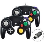 Manette de jeu gamecube, 2 paquets de manette de jeu classique avec manette de jeu  vibration, compatible ...