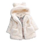 Manteau a capuche en fausse fourrure pour fille, veste polaire d'hiver chaude - 2