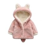 Manteau a capuche en fausse fourrure pour fille, vtement d'extrieur chaud, epais, mignon, peluche, ...