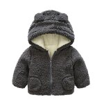 Manteau a capuche molletonn coupe - vent, epais et chaud, vtement d'extrieur pour enfants, filles ...