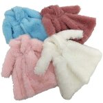 Manteau de fourrure pour poup�e, 4 pi�ces, v�tements a manches longues, hauts, robe, v�tements chauds ...