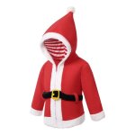 Manteau d'hiver en peluche a capuche pour garçons et filles, rouge de noël, 1 - 5t Manteau d'hiver en peluche a capuche pour garçons et filles, rouge de noël, 1 - 5t