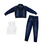 Manteau en jean denim a manches rouges pour homme, ensemble de 3 pièces, 1 / 6, pantalon, 12 pouces, ... Manteau en jean denim a manches rouges pour homme, ensemble de 3 pièces, 1 / 6, pantalon, 12 pouces, ...