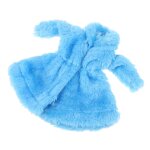 Manteau long en peluche bleu a la mode, tenues dcontractes pour poupe 1 / 6, accessoire de bricolage ...