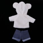 Manteau en peluche doux blanc avec short pour poupe mellchan, dcor de 25cm