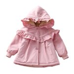 Manteau en peluche pour filles, veste a capuche en coton a manches longues, rose 1 - 6t Manteau en peluche pour filles, veste a capuche en coton a manches longues, rose 1 - 6t
