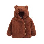 Manteau en velours a manches longues pour bb fille et garon, capuche, vtements d'extrieur, boutons, ...