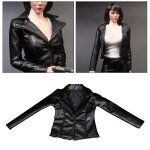 Manteau veste en cuir pu pour poupée 12 'ht, vêtements rouge Manteau veste en cuir pu pour poupée 12 'ht, vêtements rouge