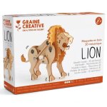 Maquette 3d m�canique en bois - lion - g�n�rique