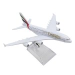 Maquette d'avion des emirats arabes unis a380, echelle de simulation, jouets d'avion transparents avec ...