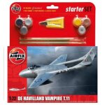 Maquette avion : starter set : de havilland vampire t. 11 - airfix
