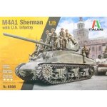 Maquette char m4a1 sherman - italeri - avec 8 figurines de fantassins us - italeri