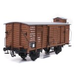 Maquette de train en bois : wagon ferm - occre
