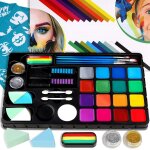 Maquillage enfant kit peinture visage enfant, maquillage halloween, 18 grandes peintures a l'eau, 28 ...