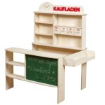 Marchande en bois avec comptoir - tableau et horloge - roba - 9892