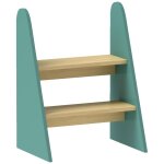 Marchepied enfant 2 marches style nordique - charge max. 20 kg - aspect bois clair vert Marchepied enfant 2 marches style nordique - charge max. 20 kg - aspect bois clair vert