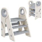 Marchepied enfant pliable 2 ou 3 marches modulable - charge max. 25 kg - hdpe blanc gris