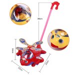 Marchette pour b�b�, jouet, pouss�e a la main, marche, tige d'avion, chariot, une seule tige, yeux, glisser ...