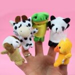 Marionnettes a doigts pour bb, en forme de mini animal, educatif, jeu de main dessin anim, en peluche, ...