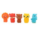 Marionnettes a doigt pour enfants et bbs 5 animaux de la ferme pvc de bain marionnettes a main ensemble ...
