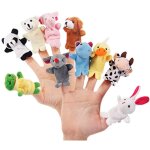 Marionnettes a doigt mignonnes en forme d'animaux de dessin anim biologique, 10 pices, cadeau d'anniversaire ...
