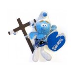 Marionnette a fil : schtroumpf ecossais en peluche 23 cm - accessoire pour theatre