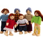 Marionnette habille en bois pour famille heureuse, articulations flexibles, accessoire de maison de ...
