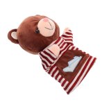 Marionnette �� main en peluche, animal en peluche marron clair, jouet d'��veil pour enfants