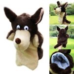 Marionnette a main en peluche, jouet doux d'enfance en forme de loup