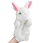 Marionnette  main en peluche lapin, une pice, peluche douce pour raconter des histoires et jouer ...