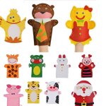 Marionnette a main en tissu non tiss, bricolage, artisanat d'art pour enfants, jouets en tissu fait ...