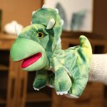 Marionnette a main tyrannosaurus rex triceratops en peluche pour enfants tricratops vert (lm) - environ ...