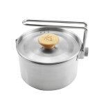 Marmite de camping en acier inoxydable, bouilloire avec poignée pliable pour randonnée, pique - nique, ... Marmite de camping en acier inoxydable, bouilloire avec poignée pliable pour randonnée, pique - nique, ...