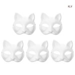 Masque enracin pour femme, masque de chat peint a la main bricolage, demi - masque d'halloween, cosplay ...