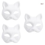 Masque enracin pour femme, masque de chat peint a la main bricolage, demi - masque d'halloween, cosplay ...