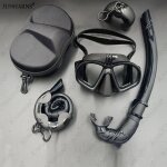 Masque a monture de lunettes en alliage d'aluminium a faible capacité, lentilles en verre trempé, tube ... Masque a monture de lunettes en alliage d'aluminium a faible capacité, lentilles en verre trempé, tube ...