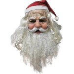 Masque de pere noel de noel, masque realiste en latex, masque integral avec bonnet de pere noel rouge ...