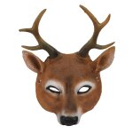 Masque de renne en latex pour f�te de no�l, demi - masque 3d animaux r�alistes, accessoires d'halloween ...