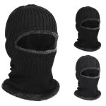 Masque de ski, casquette de sport d'hiver en polaire chaude et coupe - vent pour hommes et femmes