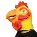 Masque de tte de coq de luxe - costume d'animal en latex a couverture complte pour halloween, cosplay ...