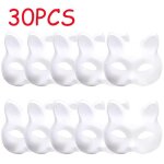 Masques therian masques de chat blanc blanc bricolage masque d'halloween animaux demi - masques mascarade ...