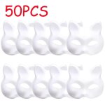 Masques therian masques de chat blanc blanc bricolage masque d'halloween animaux demi - masques mascarade ...