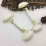 Masseur a roulettes en jade pour l'ext�rieur, double t�te, outils de soins de la peau, beaut� du corps, ...